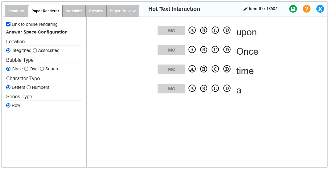 Hot Text interaction editor window: Reorderable Hot Text: Paper Renderer tab