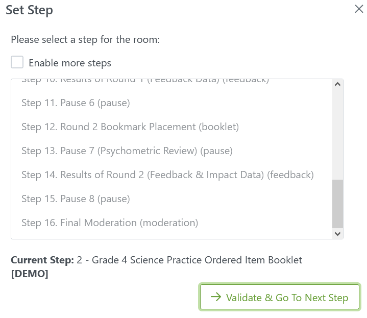 Set Step Window