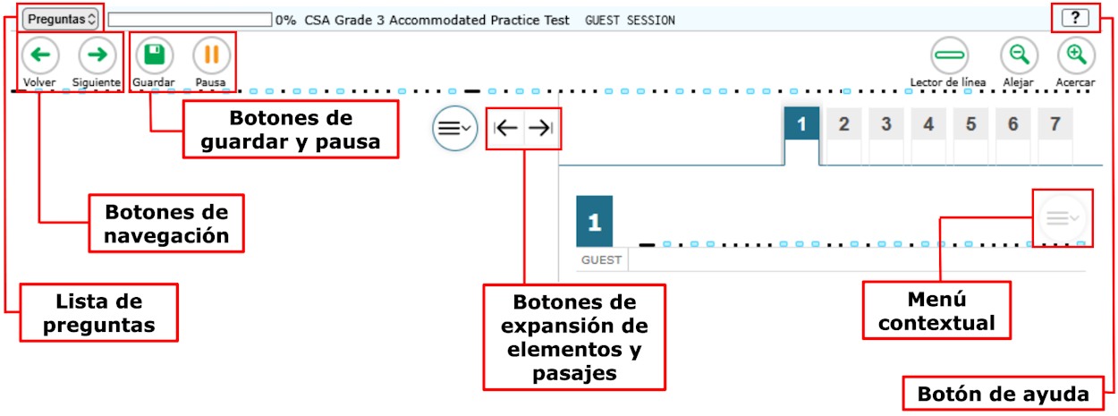 Ejemplo de una página de la prueba