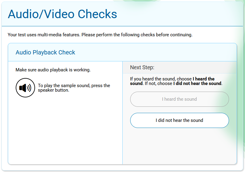 Sound Check Page