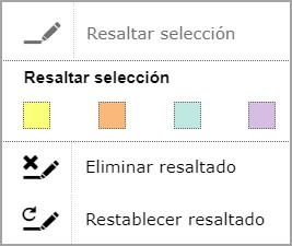 botón Resaltar selección