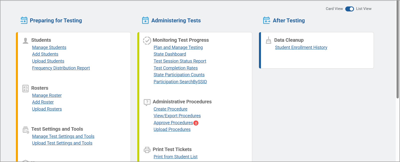 Shows the Dashboard with lists of tasks grouped together in task groups, all tasks have the same visual hierarchy
